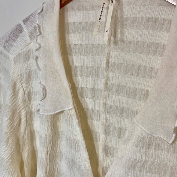 ANTHROPOLOGIE Long Sleeve Button Front Textured  Button-Up Blouse - Picture 6 of 12